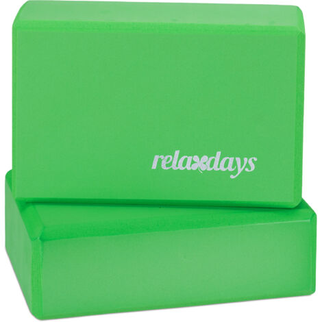 10 Bloques de Yoga, para Ejercicios de Pilates, Espuma Dura Antideslizante, Ladrillo Fitness, 8 x 23 x 15 cm, Verde