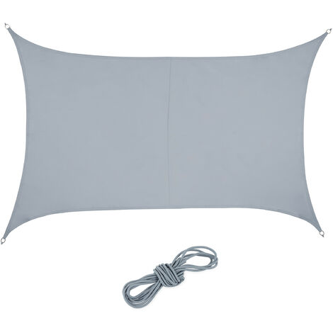 Tectake Lona de tela impermeable gris - 3 x 4 m