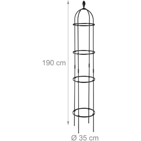 Obelisco Para Plantas Trepadoras De 145 Cm Con 20 Pinzas | Soporte Ajustable Para Jardín, Tomates Y Flores