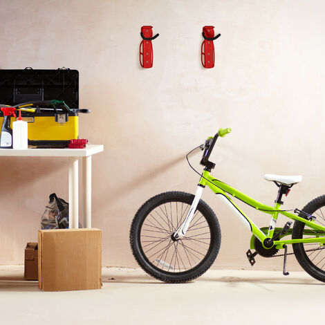 Soporte Bicicleta Pared/Techo Fabricado en Acero Acabado en Rojo