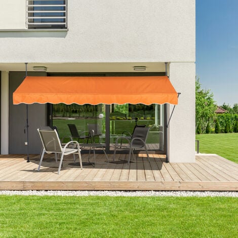 pro.tec] Toldo articulado con armazón - Gris - 250 x 120 x 200-300 cm - Toldo  enrollable terraza balcón - Protector de sol - Parasol