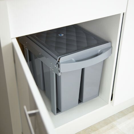 Cubo basura papelera con 2 compartimentos de 3 litros 28,4x18x27h cm J