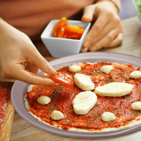 2 bandejas de pizza para horno, bandeja redonda para pizza con agujeros,  bandeja de pizza de 12 pulgadas para horno, accesorios de horno de pizza de
