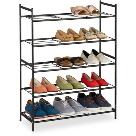 Zapatero de plástico con varillas metálicas, 10 niveles, soporte para 30  pares de calzado, estantería para zapatos