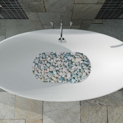 Alfombrilla antideslizante para la bañera de 99 x 39 CM con diseño de  piedras