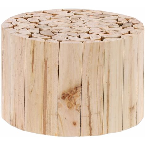 Relaxdays Soporte para Macetas, Madera, Redondo, sin Tratar, para Maceteros, Pedestal Plantas, 20 x 30 cm, Color Natural (1/5)