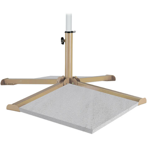Soporte Para Sombrilla De Jardín - Base Pesada 14 Kg, Para Mástiles 38-50 Mm, Efecto Hierro Fundido Marrón, Resistente A La Intemperie