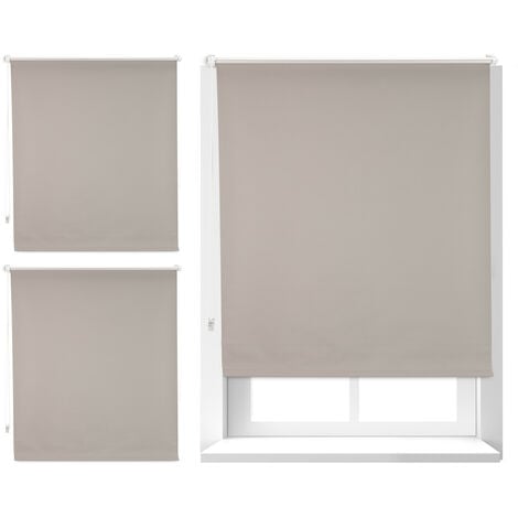 Estor Enrollable Sin Taladrar 30 x 180 cm Privacidad Protección Estor Opaco  Persianas Fijación sin Taladrar para Puertas de balcón, Blanco