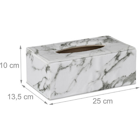 Relaxdays - Caja Dispensadora De Pañuelos De Papel Con Forro De Lino, Color Gris (10x25x13.5 Cm)