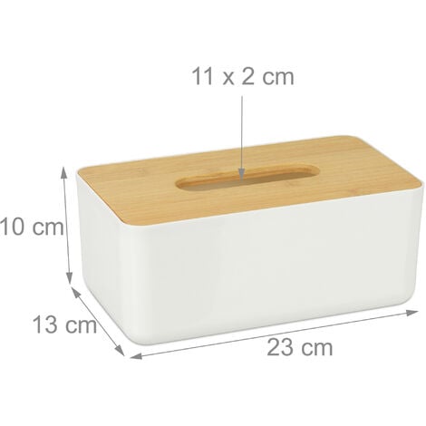 Caja pañuelos madera con tapa 24 x 14 x 9,5 cm.