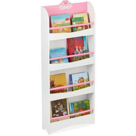Librería infantil con 4 compartimentos abiertos mdf blanco
