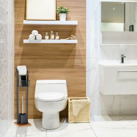  Juego de escobillas de baño de bronce para escobilla de baño,  escobilla de baño, con soporte de pared para escobilla de inodoro : Salud y  Hogar