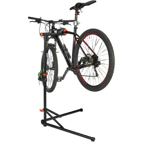 Relaxdays Soporte Taller Bicicleta, Caballete Reparación Bici, Telescópico,  Hasta 30 kg, Marcos de 25-40 mm, Plateado