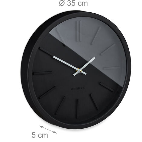 Relaxdays Reloj Pared sin Segundero, sin Números, Moderno