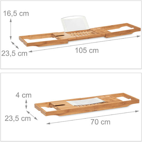 Bandeja bañera Tabla bañera extensible Mesa bambú bañera Bandeja