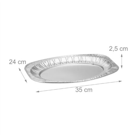 Relaxdays Set Of 50 Aluminium Plates, Hx: 2.5 X 27.5 Cm, Round