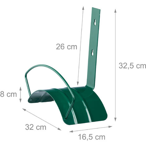 4 Enrolladores de manguera para la pared, 5/8 pulgadas (15 mm), Para 60m,  Soporte para el jardín, 1 Ud., Verde