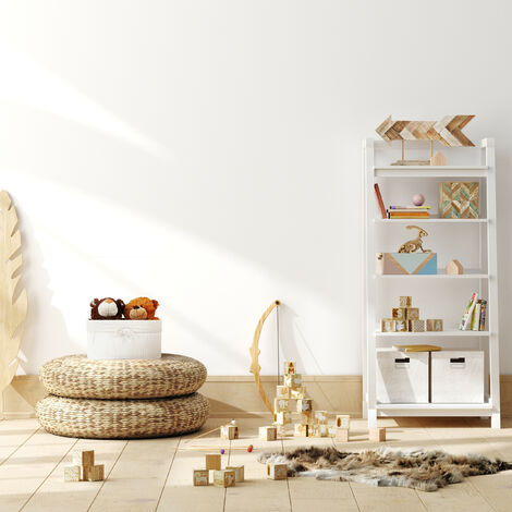 Cestos Almacenaje Set de 16, Bambú y Funda de Tela, Tamaños