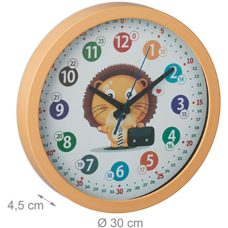 Reloj de pared infantil Mapamundi educativo con animales, reloj infantil,  Reloj de pared personalizado 30cm / 11,81 -  España