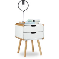 Relaxdays Mesa escritorio con cajones, estilo nórdico, pequeño, coqueta,  tocador, H x L x P: 73 x 100 x 45 cm, blanco