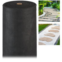 Relaxdays Malla Antihierbas 150 g/m² Permeable y Resistente a los Rayos UV, Polipropileno, Negro, 50 m