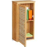 Relaxdays Armario de pared, Mueble de baño, Dos estantes, Balda ajustable, Dos estantes, 66 x 35 x 20 cm, 1 Ud., Marrón