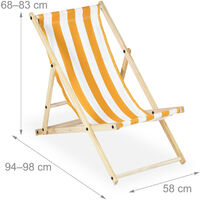 Relaxdays Tumbona, Plegable, Madera, Hamaca Reclinable para Balcón, Jardín,  Playa, 83 x 58 x 94 cm,
