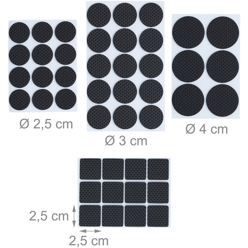 Non Slip Furniture Pads Round Diameter 5cm for Sofa Table Set of 4 Black