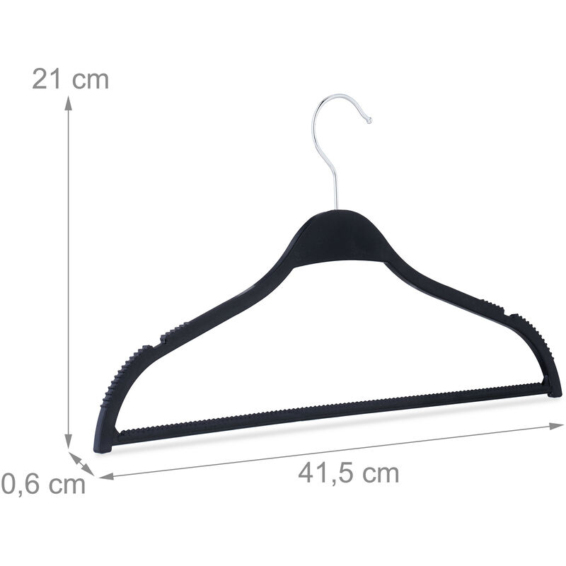 10 Pack Black Plastic Clothes Pants Hangers with 2-Adjustable Anti