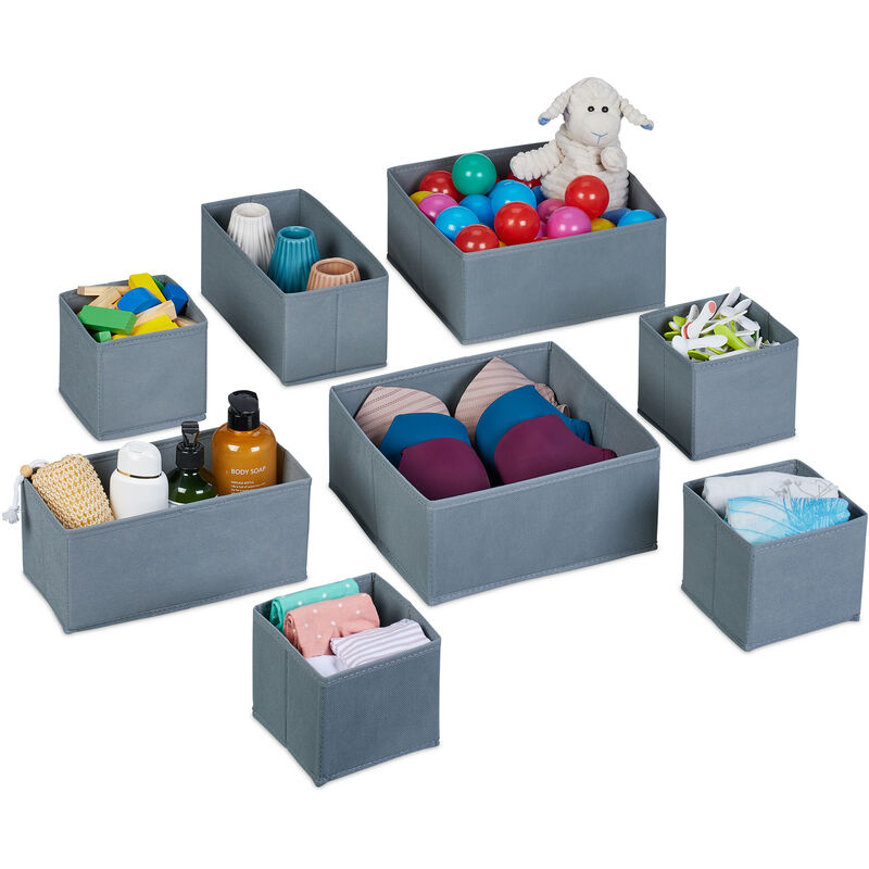 Relaxdays Drawer Organiser Set, in 4 Different Sizes, Underwear