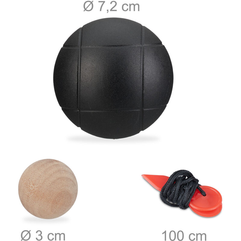 Relaxdays Boule, 6 Metal Balls, Set With Target Ball & Spacer, Carry Bag, Boccia Game, Steel, Black : Buy Online At Best Price In KSA - Souq Is Now - View #7