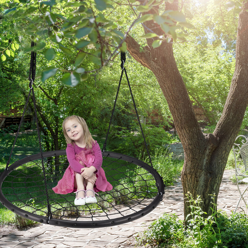 Outdoor Bird Nest Swing Children Garden Kids Rope Swing Rope Round