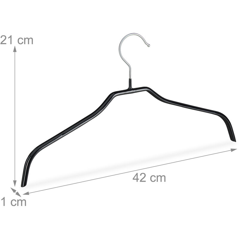 10 Pack Hangers, Heavy Duty Plastic Hangers, Non-slip, Space Saving, 0.6cm  Thickness, 360 Swivel Hook, 42cm Length, Gray