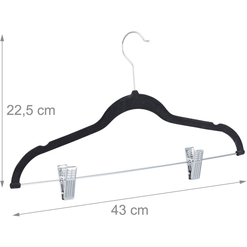 Yaheetech 100pcs Non Slip 360° Swivel Velvet Hangers, Black