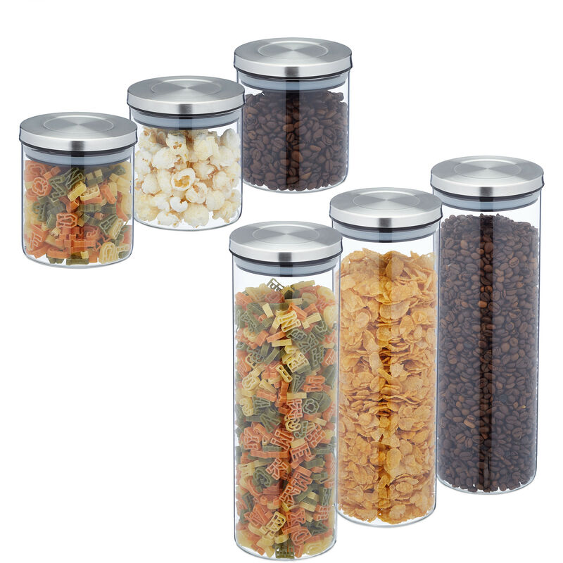 1600ml Clear Glass Food Preserve Kitchen Storage Container With Screw Metal  Lid