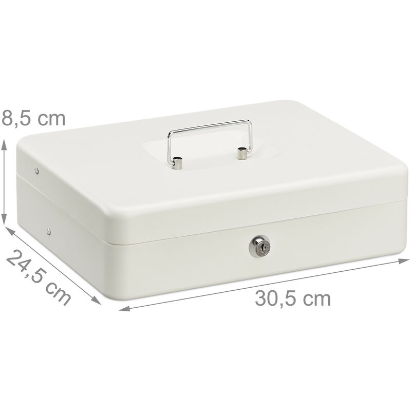 Relaxdays Cash Box, Coin Counter Tray Lockable Portable Change