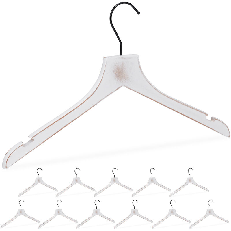 10 Pack Hangers, Heavy Duty Plastic Hangers, Non-slip, Space Saving, 0.6cm  Thickness, 360 Swivel Hook, 42cm Length, Gray