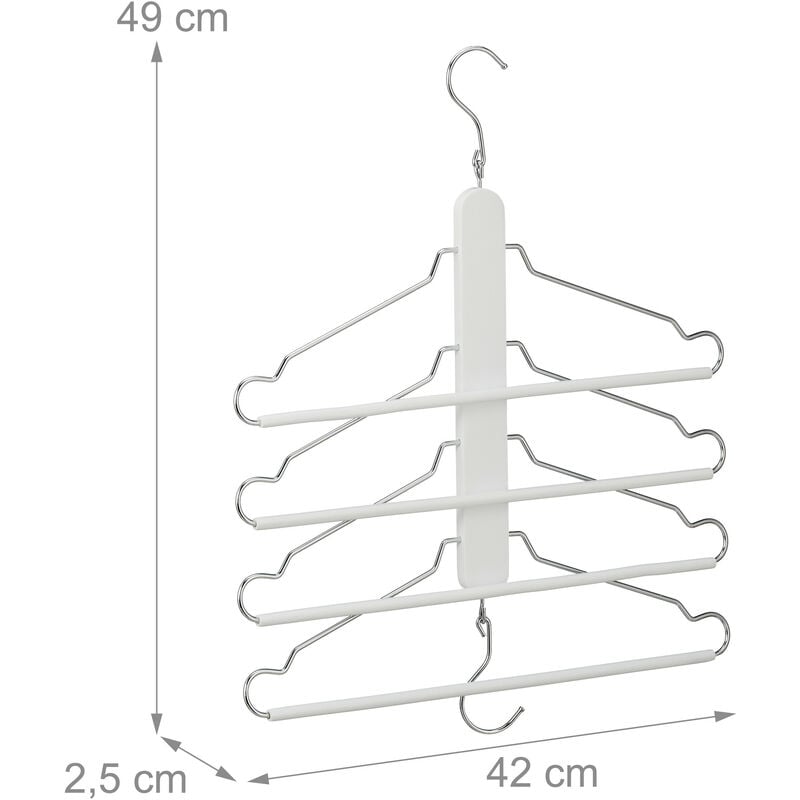 10 Pack Hangers, Heavy Duty Plastic Hangers, Non-slip, Space Saving, 0.6cm  Thickness, 360 Swivel Hook, 42cm Length, Gray