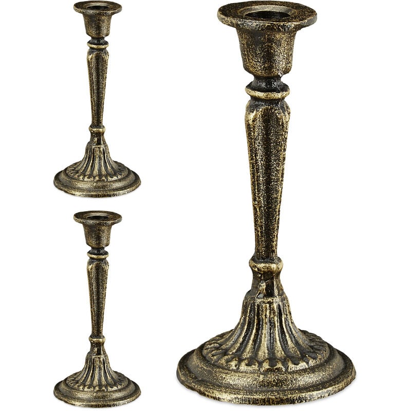 Antique Brass Taper Candle Holders - Set of 2Antique Brass Taper Candl –  Willow Tree and Company