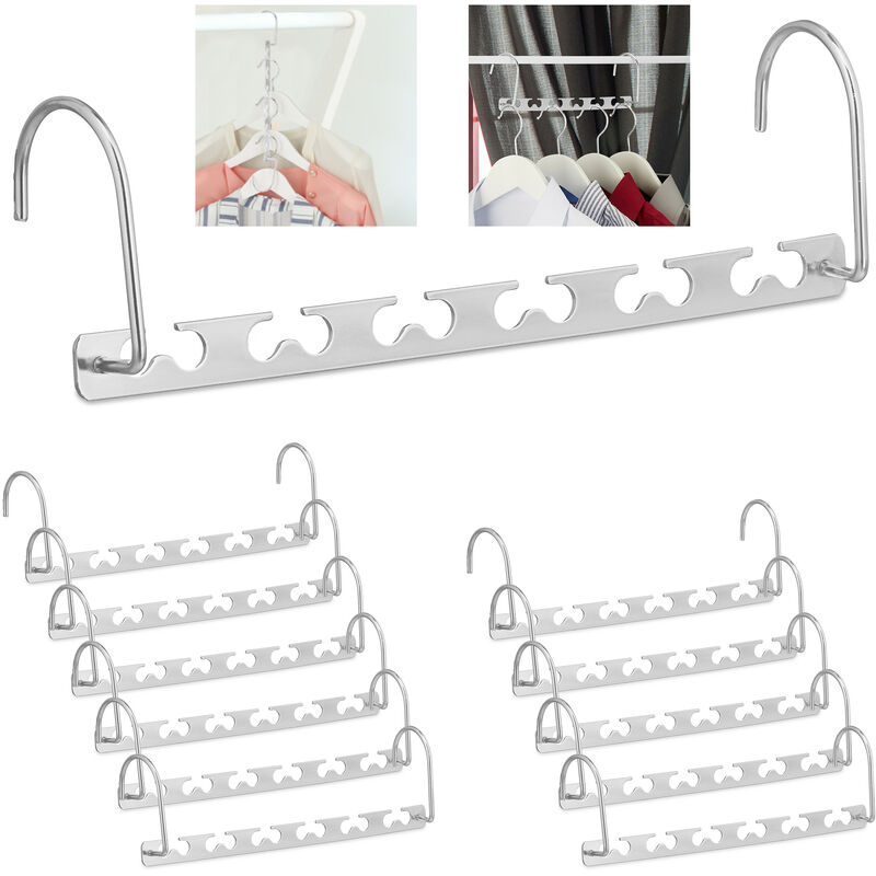 4 Pack Space Saving Hangers - 12 Slots Stainless Steel Clothes