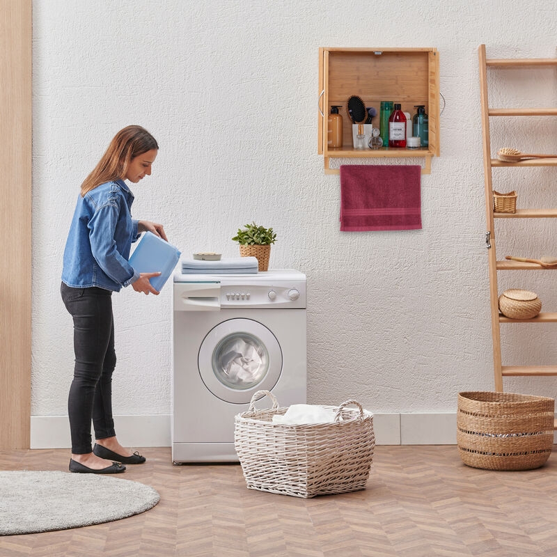 Relaxdays Wall Cabinet with Towel ...