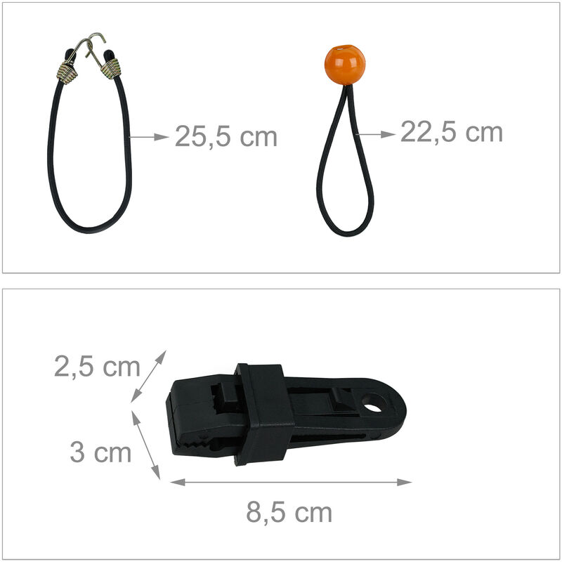 Deuba 1x Bungee Cord w/ Carabiner Hooks 100cm x 10 mm à~