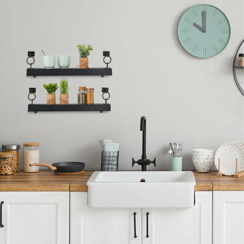 Relaxdays 2x Floating Shelves, Wall ...