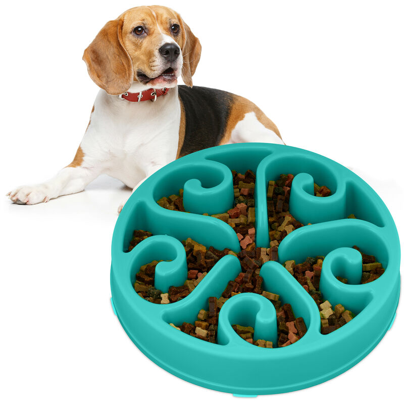Elevated Dog Bowls, Height Adjustable Raised Pet Bowl Stand with 1  Stainless Steel 1.5L Food&Water Bowl & Slow Feeder, Non-Slip Dog Dish  Adjusts to