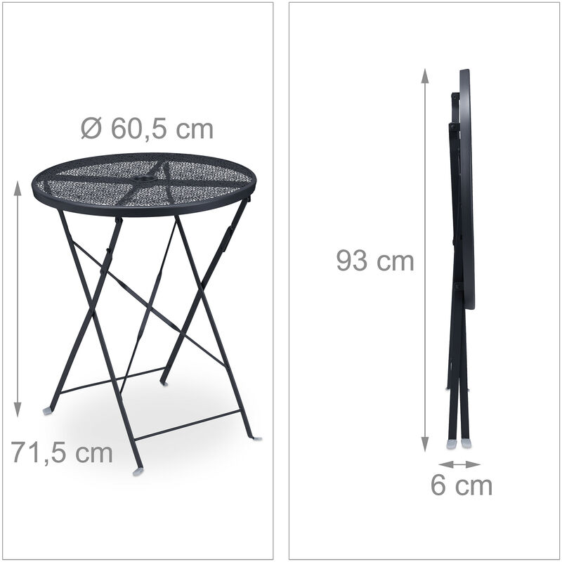 Metal mesh folding store patio table