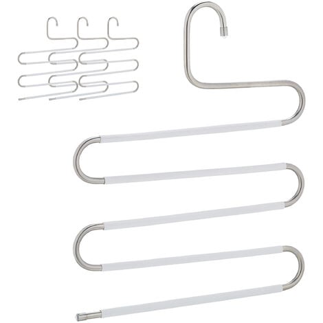 The Hanger Store 2 Pack of 5 Tier Metal Trouser Hangers with Non Slip Bars  : Amazon.co.uk: Home & Kitchen