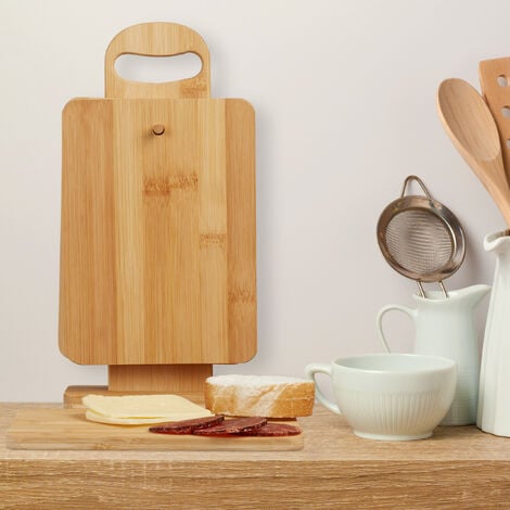 bamboo cutting board set with holder