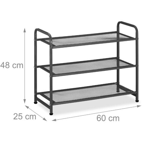 ORE International 15.5 Tall Traditional Wood 2-Tier Shoe Rack in