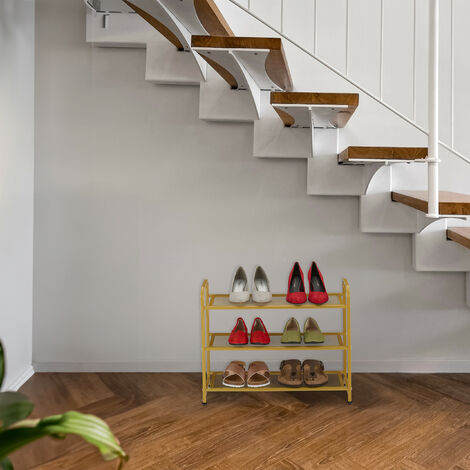 Relaxdays Shoe Rack, Organiser with 3 Levels, 6 Pairs of Shoes, HWD: 48 ...