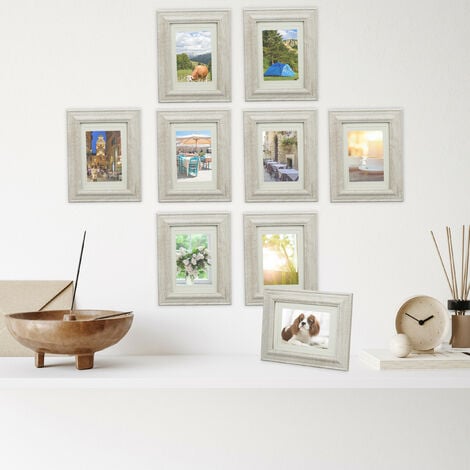 Relaxdays 10x Picture Frames, 13x18cm, Portrait & Landscape Format, to ...